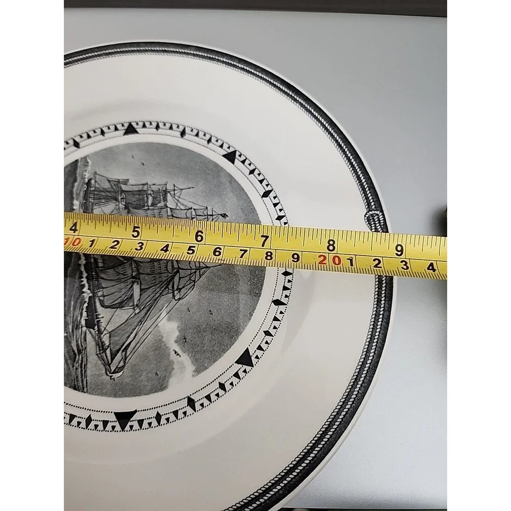 Wedgwood American Clipper Ship Series 9” Red Jacket Black Luncheon Plate